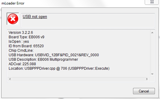 mLoader - USB not open error.jpg