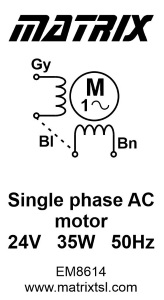 Single Phase motor label