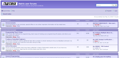 screenshot of the matrix forums